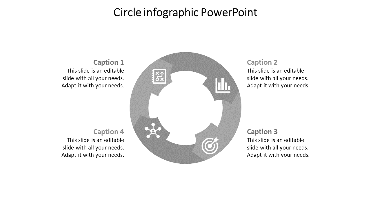 Free - Incredible Circle Infographic PowerPoint In Grey Color